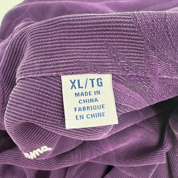 Tommy Bahama Shirt Men XL Purple Silk LSU Button Up Short Sleeve Floral Hawaiian - Picture 7 of 11